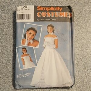 Simplicity White Quinceañera Dress Pattern